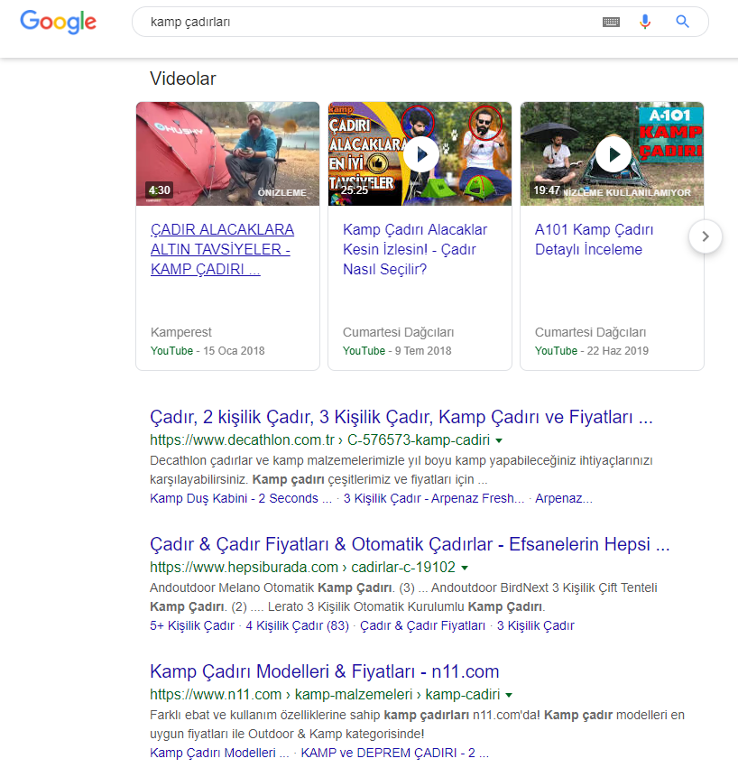 Kamp Çadırları Serp