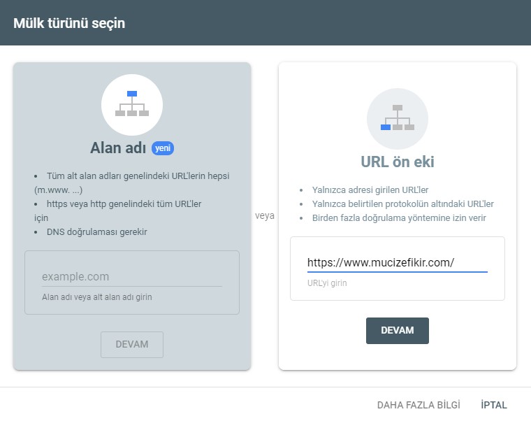 Search Console Ekleme