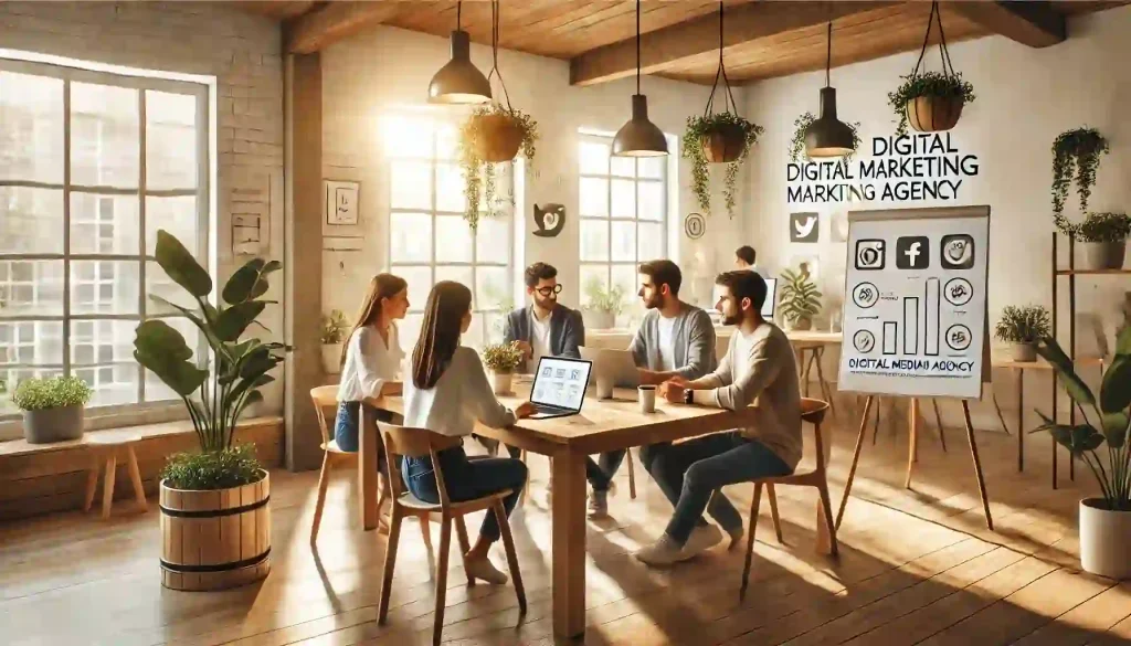 Dijital pazarlama ajansında ekip çalışması